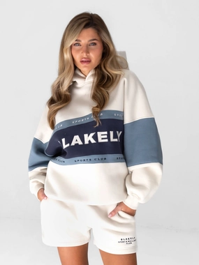 Slim Waist Alpine Oversized Hoodie - Navy/Chalk