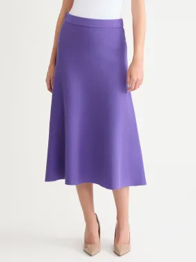 A-Line Tonal Knit Midi Skirt, Purple - True Fit Low Impact Dye