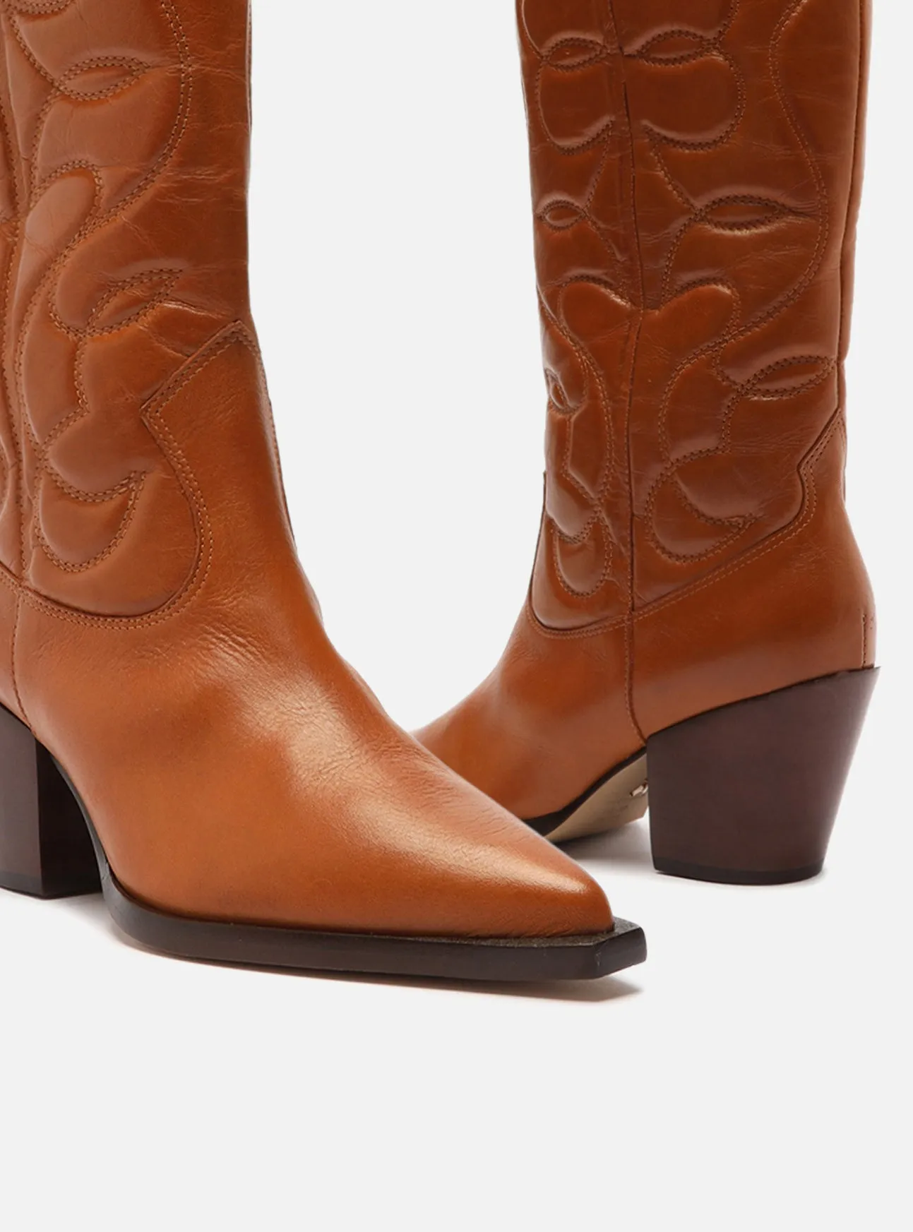 Abigail Leather Block Boot Minimal Weight