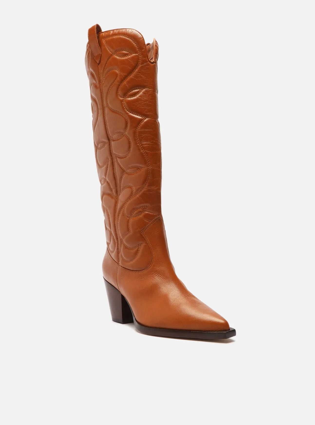 Bold Heel urban commuting Abigail Leather Block Boot