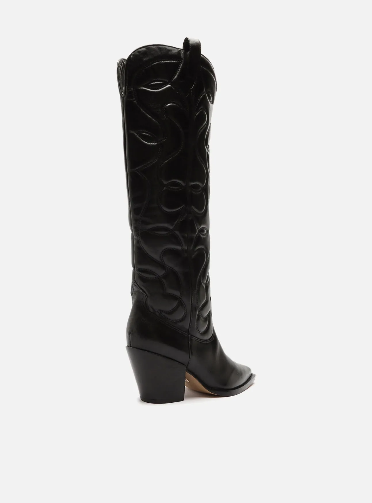 Abigail Leather Block Boot Modern Design