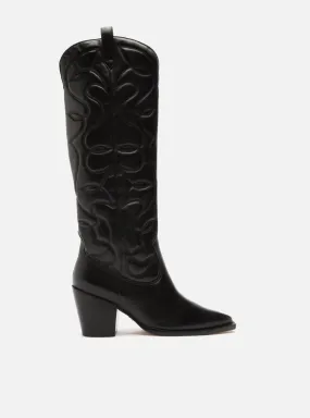 Abigail Leather Block Boot Men Edge Reinforced Form Morning Walk