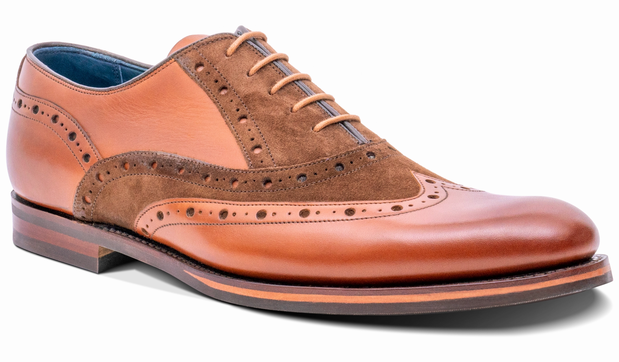 Abingdon - Chestnut Calf/Polo Suede Lightweight Build Formal Setting