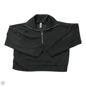 Athletic Top Long Sleeve Collar By Spanx In Black, Size: 1x Flexible Cuffs Basic Tee