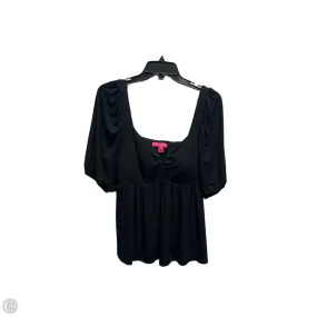 No-Shrink Fabric Weekend Comfort Wear Top Short Sleeve Designer By Lilly Pulitzer In Black, Size: M