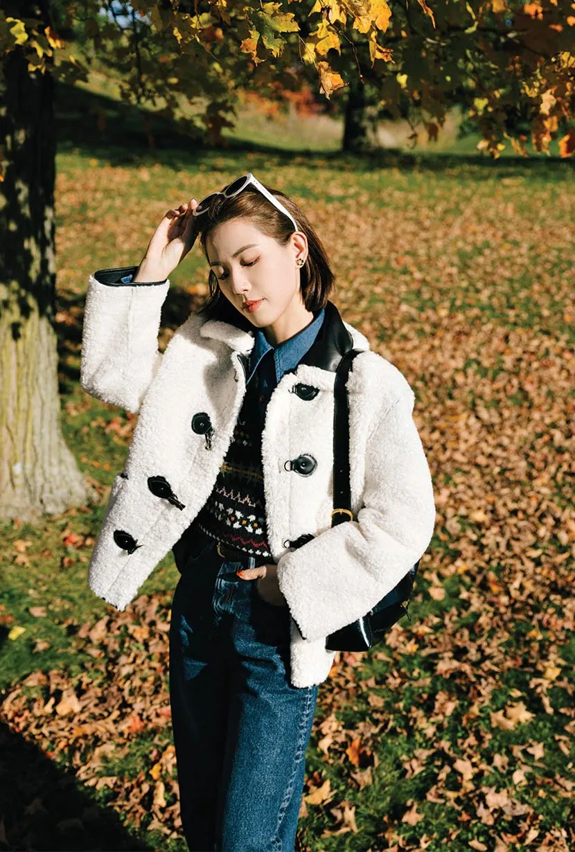 Marron Reversible Jacket - Faux Teddy Fur & Leather Cold Season