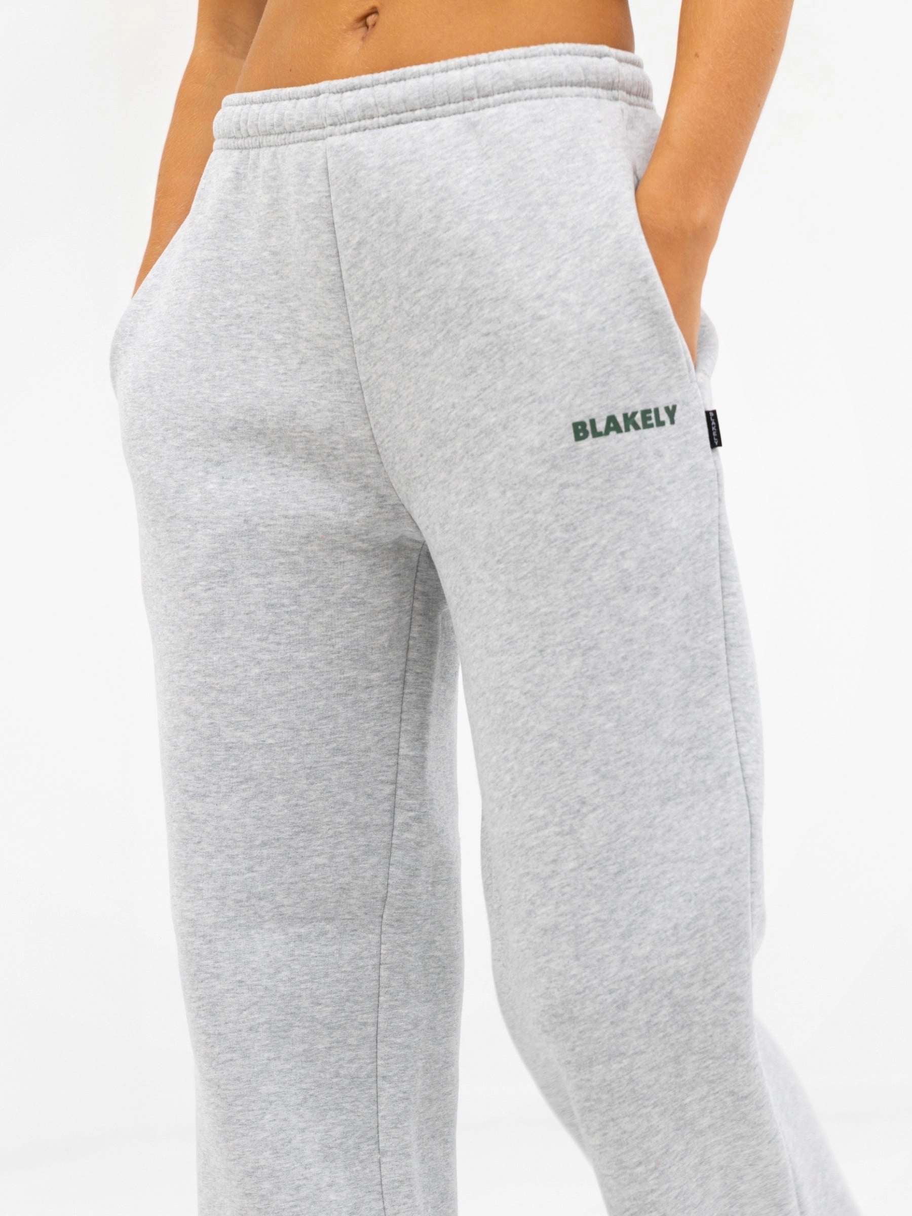 Carbon Infused Fabric All Day Wear Comfort Amelie Wide Leg Sweatpants - Marl Grey