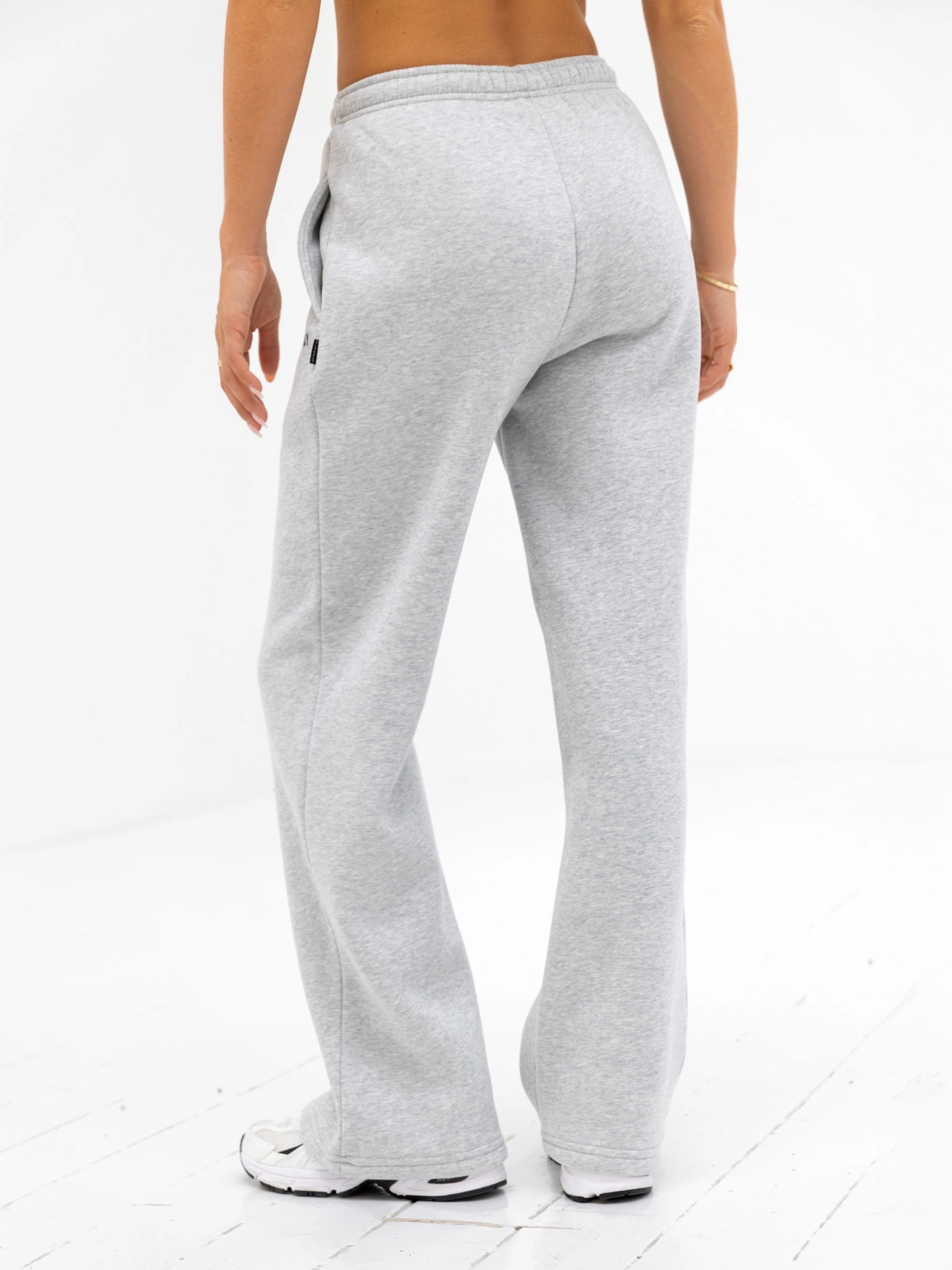 Amelie Wide Leg Sweatpants - Marl Grey LightweightInsulation Easy Fit Design