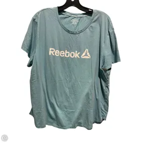 RawHemDetail Athletic Top Short Sleeve By Reebok In Green, Size: 3x