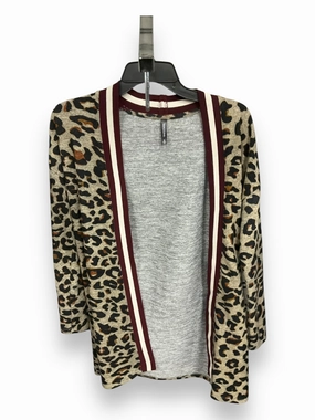 Non Irritating Seams Cardigan By Massini In Animal Print, Size: S