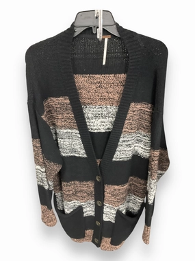 Adjustable Shoulder Straps SoftInteriorLining Sweater Cardigan By Free People In Black & Brown, Size: M