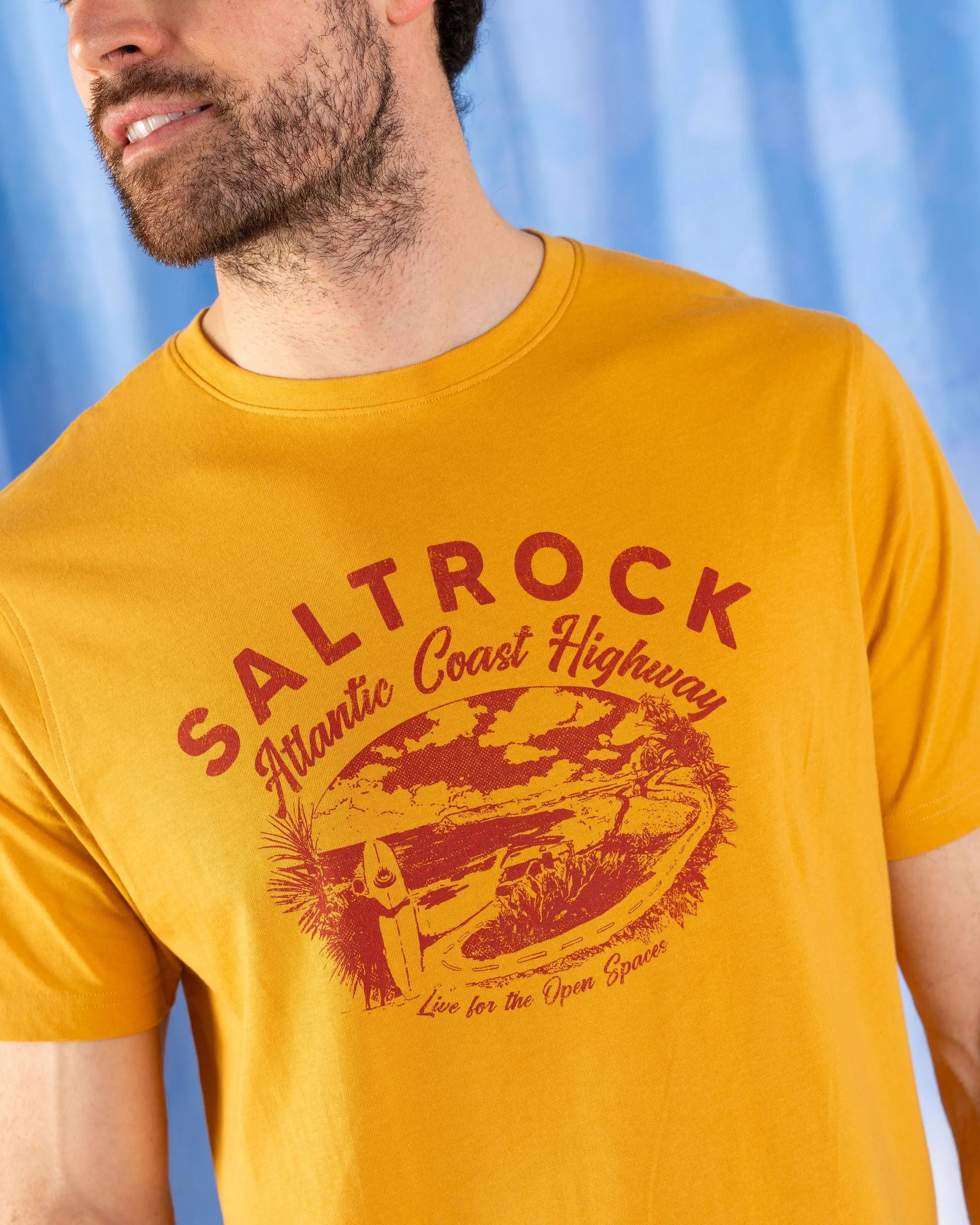 AC Highway - Mens Short Sleeve T-Shirt - Yellow Lightweight Style Comfortable Piece