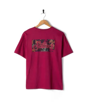 Trader Floral - Womens Oversized Short Sleeve T-Shirt - Dark Pink Informal charm Thermal Regulation Layer