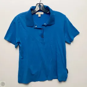 Light and Breezy Top Short Sleeve Designer By Michael Kors In Blue, Size: L