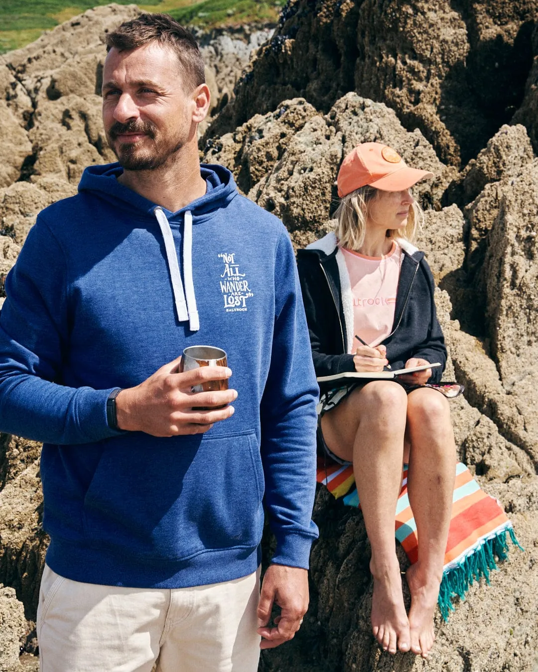 Lost Ships - Mens Pop Hoodie - Blue Marl Quick Dry Wear