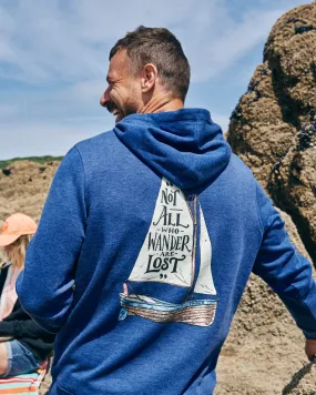 Chilly Layering Lost Ships - Mens Pop Hoodie - Blue Marl
