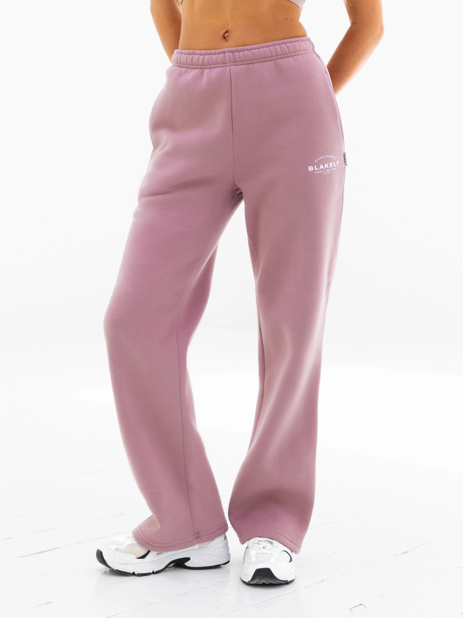 Active Flex Active Studios Wide Leg Sweatpants - Dusty Pink