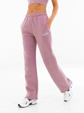 Breathable Weave Fabric Premium Look Active Studios Wide Leg Sweatpants - Dusty Pink