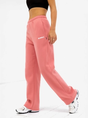 Amelie Wide Leg Sweatpants - Sunrise Coral Carbon Infused Fabric Premium Stretch