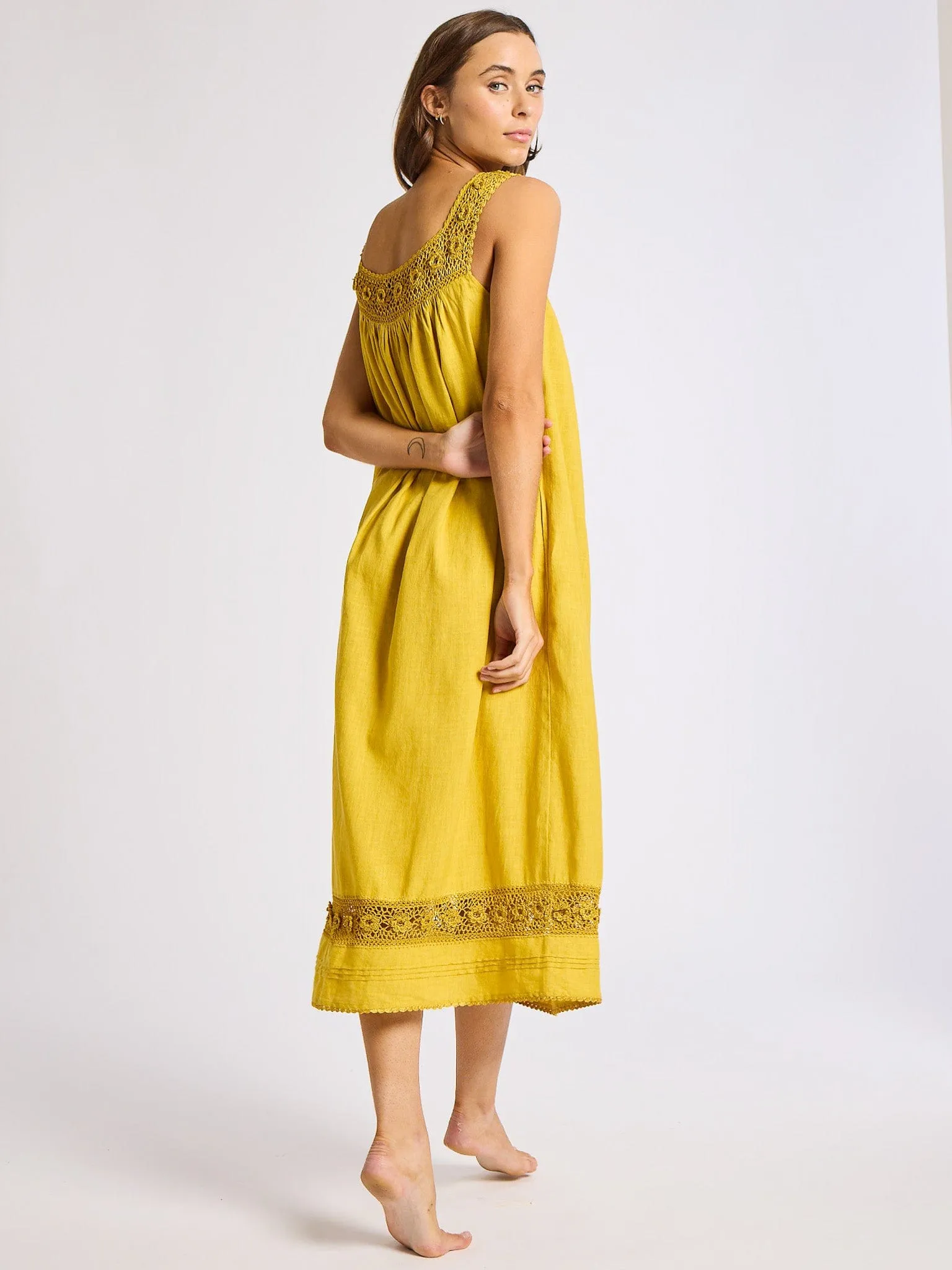 WideCollarDesign Body Confidence Adelia Dress in Marigold
