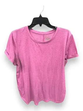 SubtleTexture Flexible Ribbed Cuffs Athletic Top Short Sleeve By Tek Gear In Pink, Size: Xl