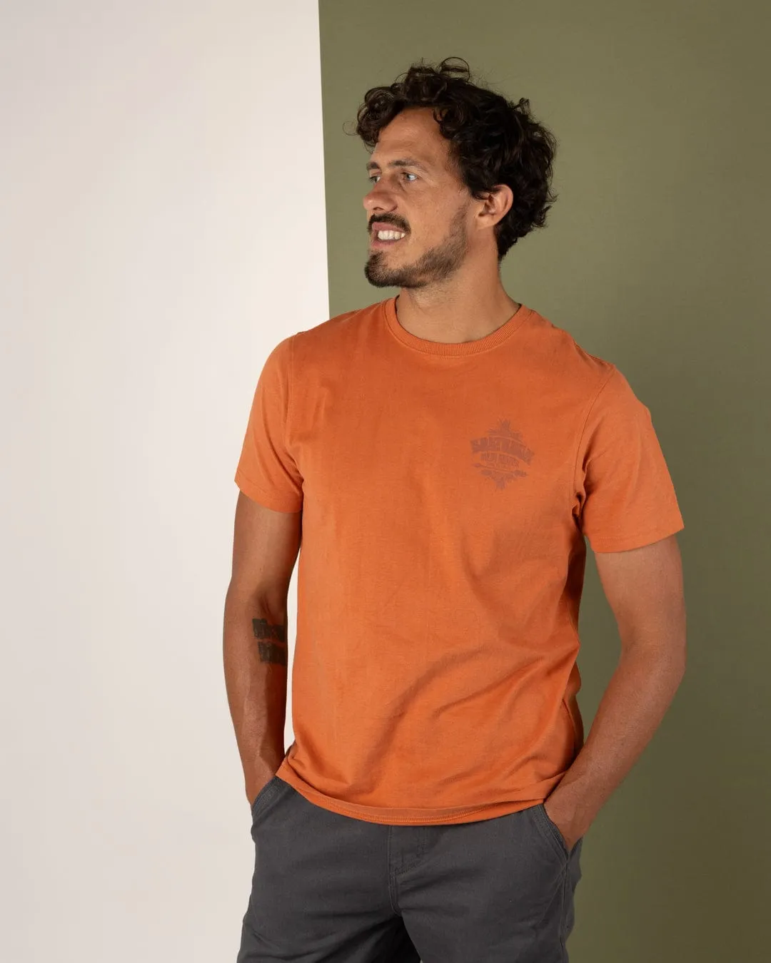 Wave Chaser - Mens Short Sleeve T-Shirt - Orange Low Impact Processing