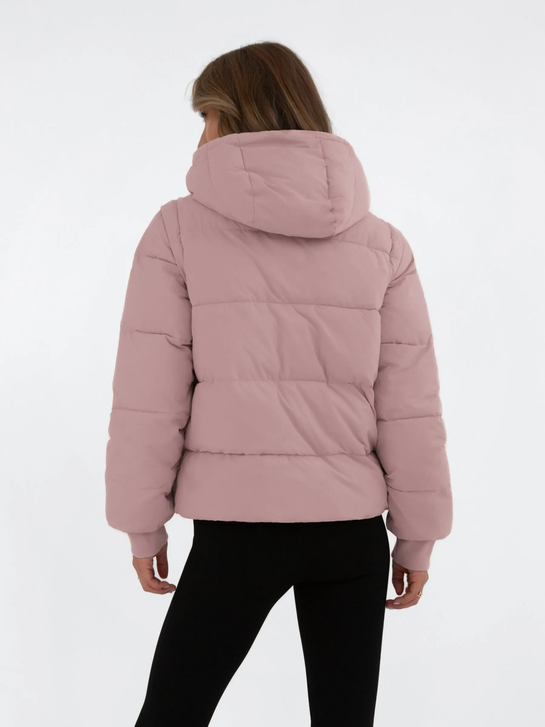 Neutral Fit Design Multiway Puffer Coat 2 - Pink