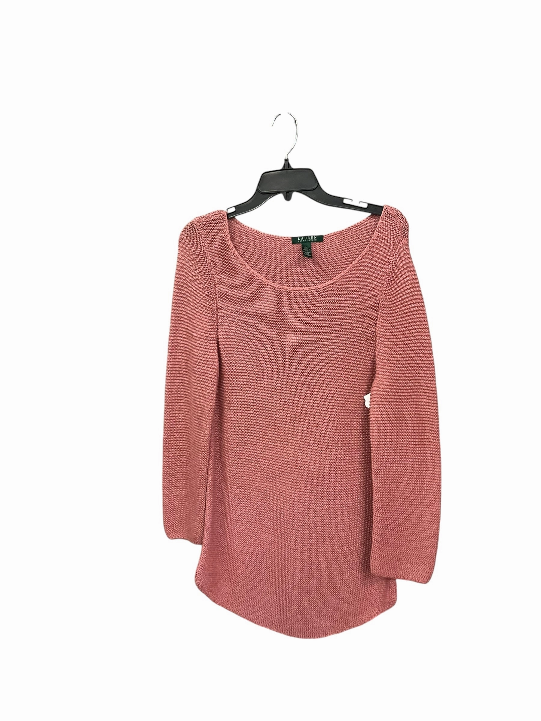 Sweater By Lauren By Ralph Lauren In Pink, Size: L Eco Conscious Dye Process