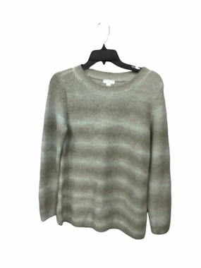 Sweater By J. Jill In Green & Tan, Size: S Interlock Stitch Detail Easy Care Fabric