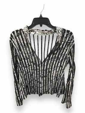 Top Long Sleeve By Clothes Mentor In Black & Silver, Size: Xl SoftTouch Bonded Seam Durability