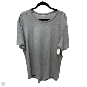 Snag Free Fabric Athletic Top Short Sleeve By Lululemon In Grey, Size: 1x