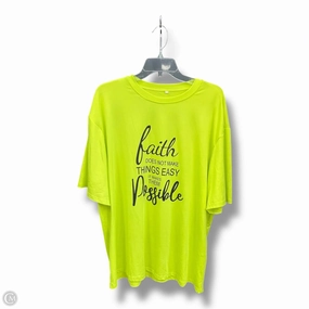Denim Shirt Top Short Sleeve Basic By Cme In Green, Size: 3x