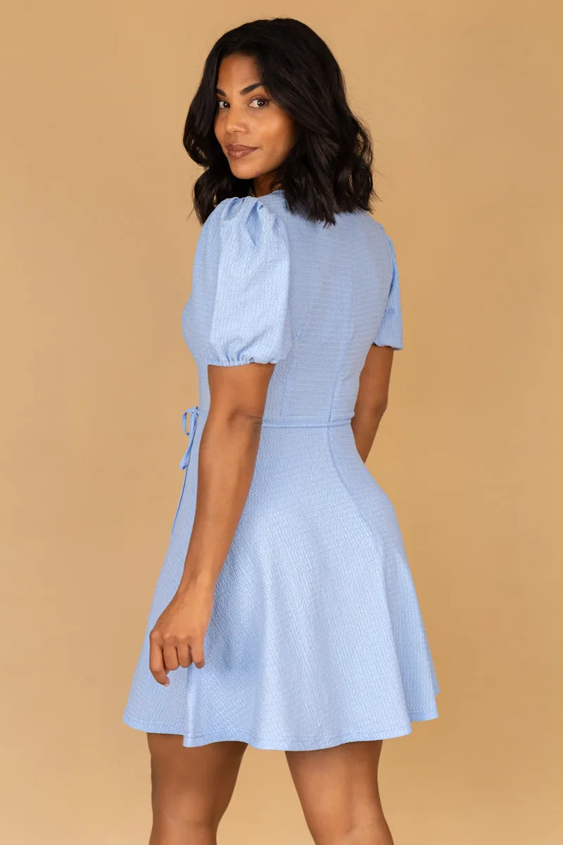 Basic Mood Comfortable fit dress for all body types Alisa Pale Blue Skater Dress