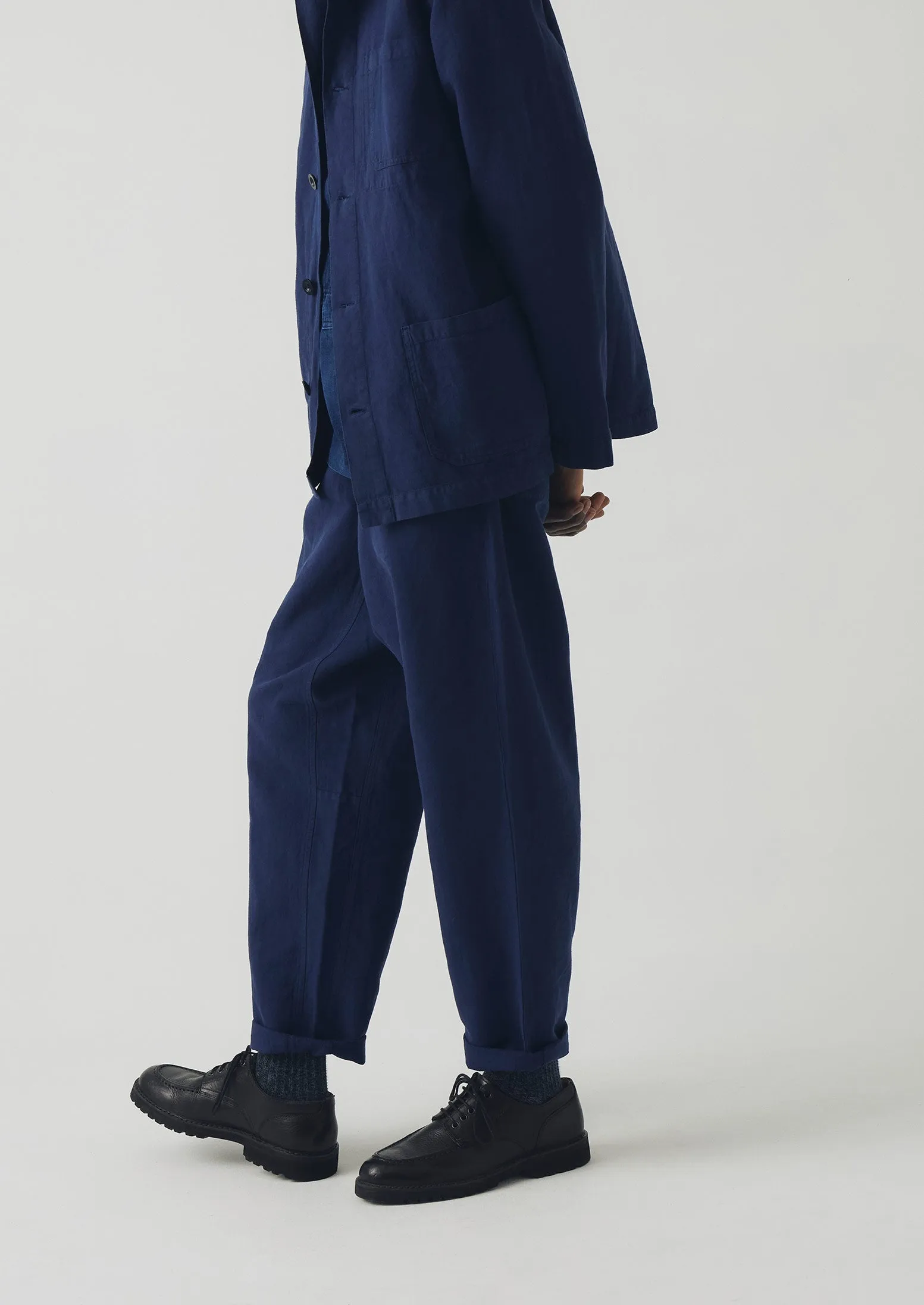 Alfie Garment Dyed Herringbone Pants | Dark Indigo Day Ready