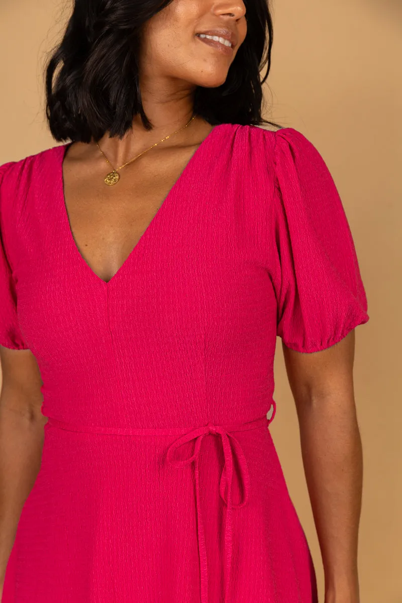 Alisa Cerise Skater Dress Casual Edge
