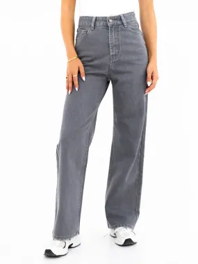 Travel Outfit Street Fashion Creative Look Blakely Wide Leg Jeans - Grey