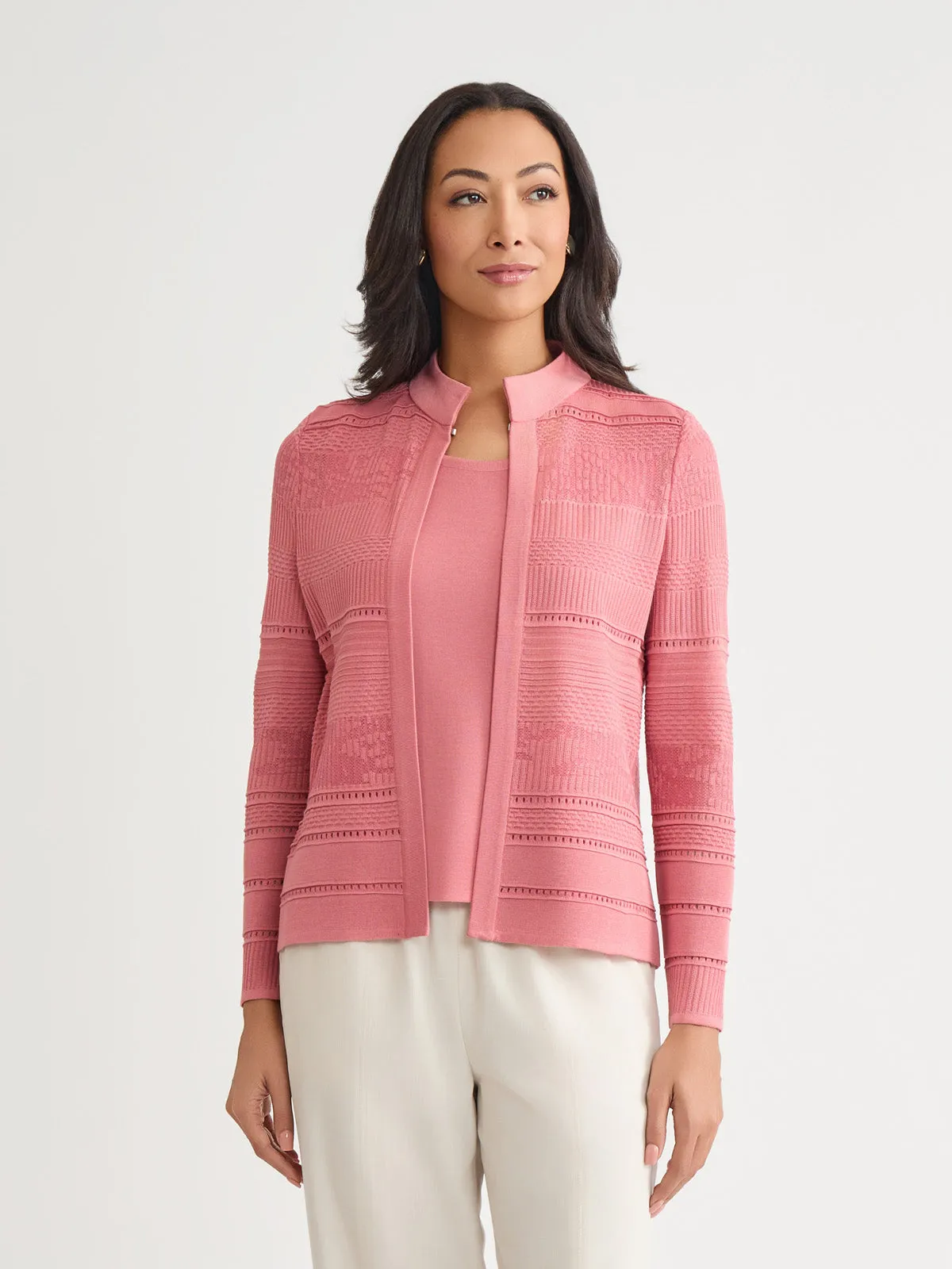 Heritage Multi-Stitch Tonal Knit Jacket - True Fit Midweight Layer Reflective Safety Trim