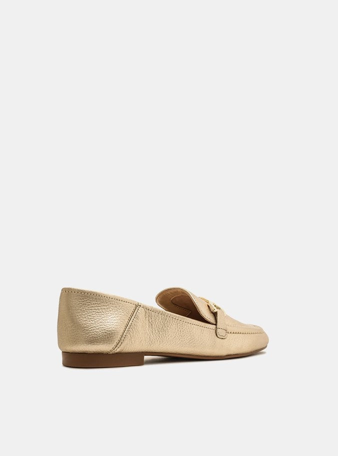 Camp Mood Emma Gold Leather Loafer