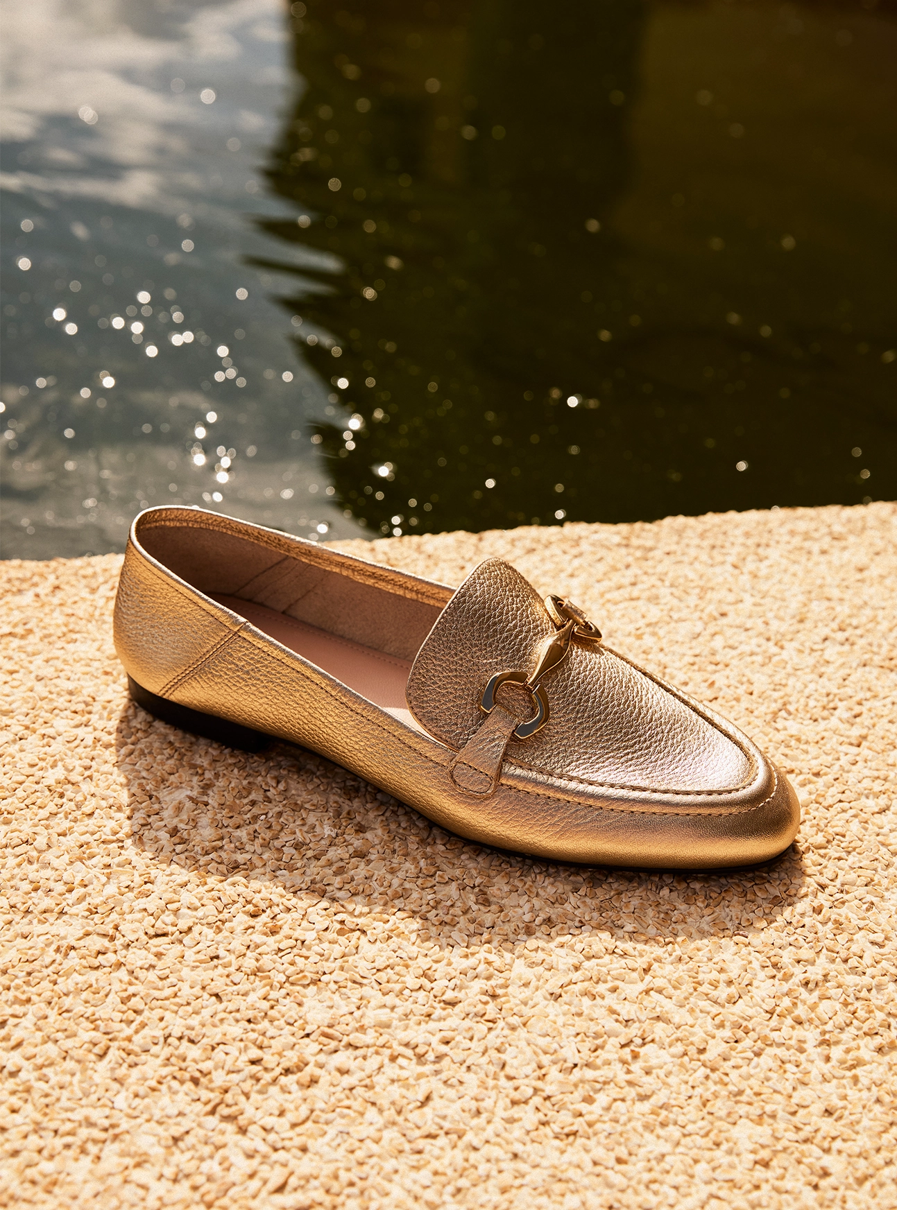 Emma Gold Leather Loafer Cozy Step