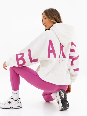 Bilby like Sloth like Isabel Oversized Hoodie - Marl White & Pink