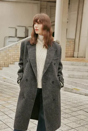 Waterproof Fabric Kangaroo Pocket Allister Oversized Wool Coat - Charcoal