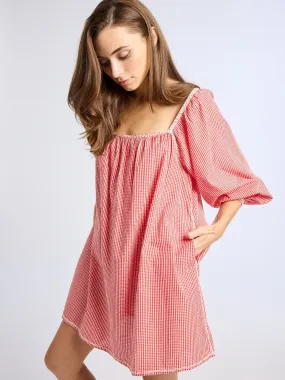 Casual Wear Night Style Alma Dress in Red Gingham