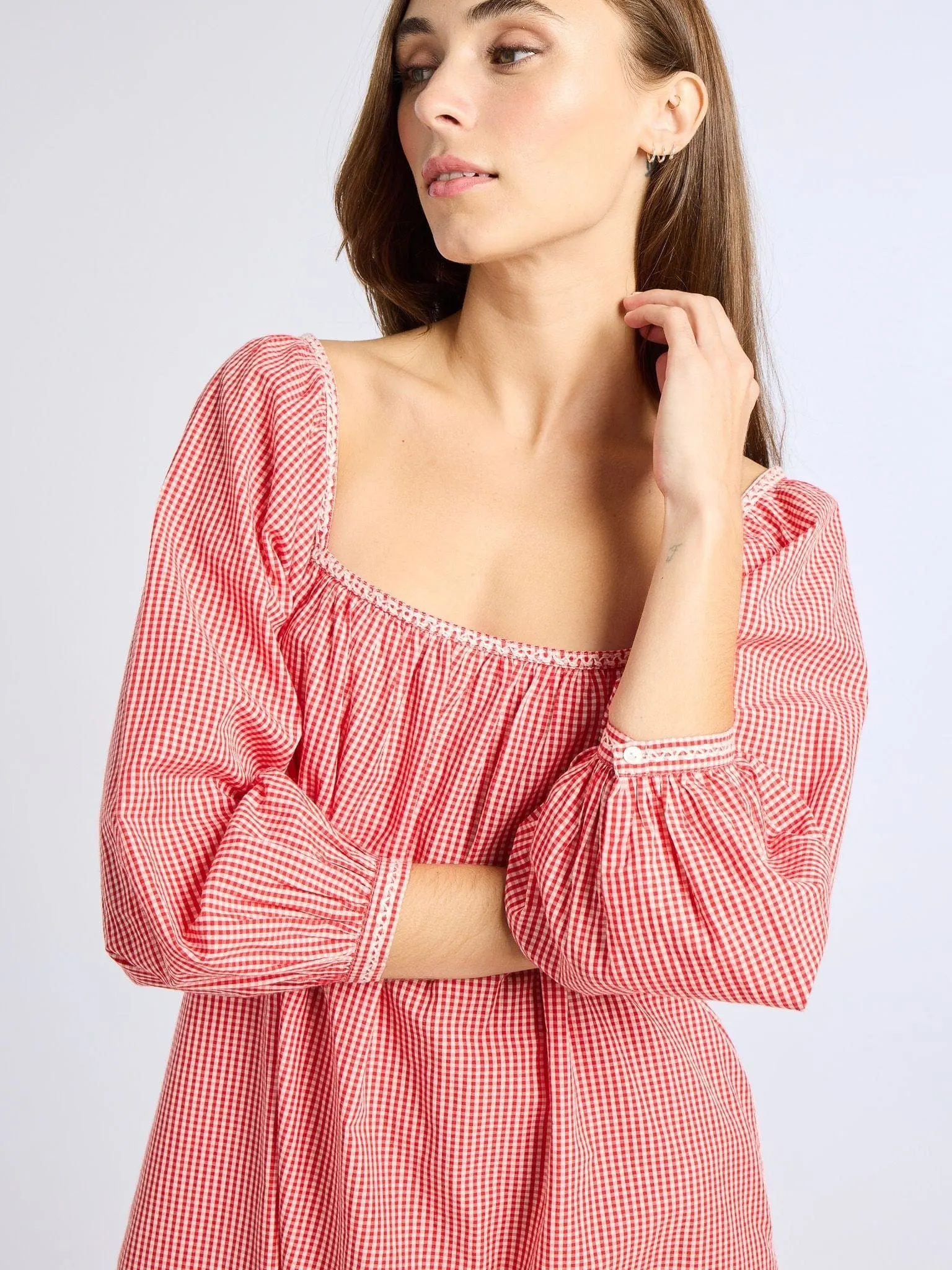 Modern Staple Alma Dress in Red Gingham
