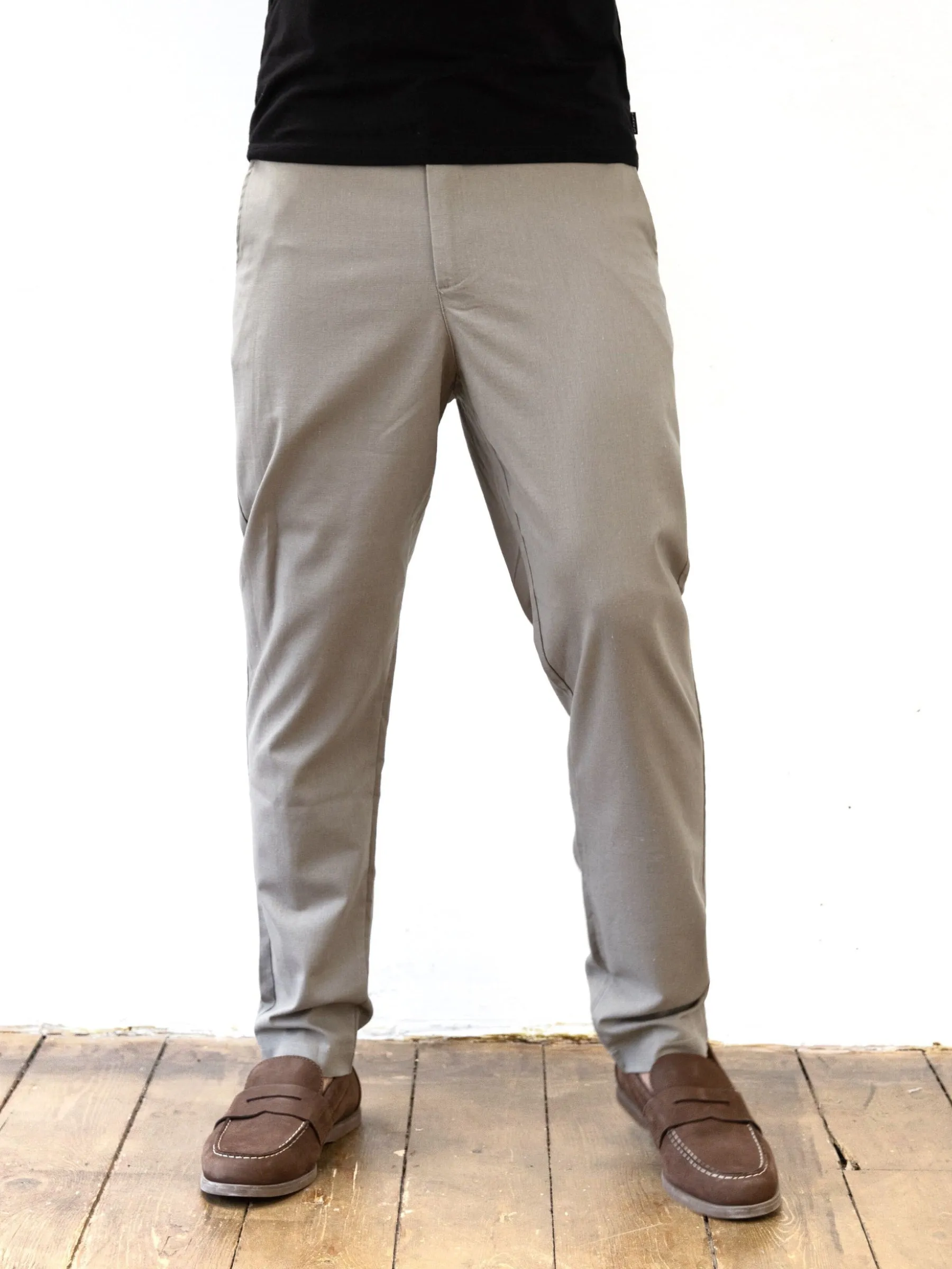 Lightweight Denim Blend Style Blend Alston Trousers - Grey