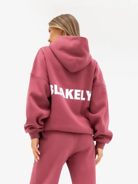 Amelie Oversized Hoodie - Dark Pink Lightweight Construction Mardi Gras wear