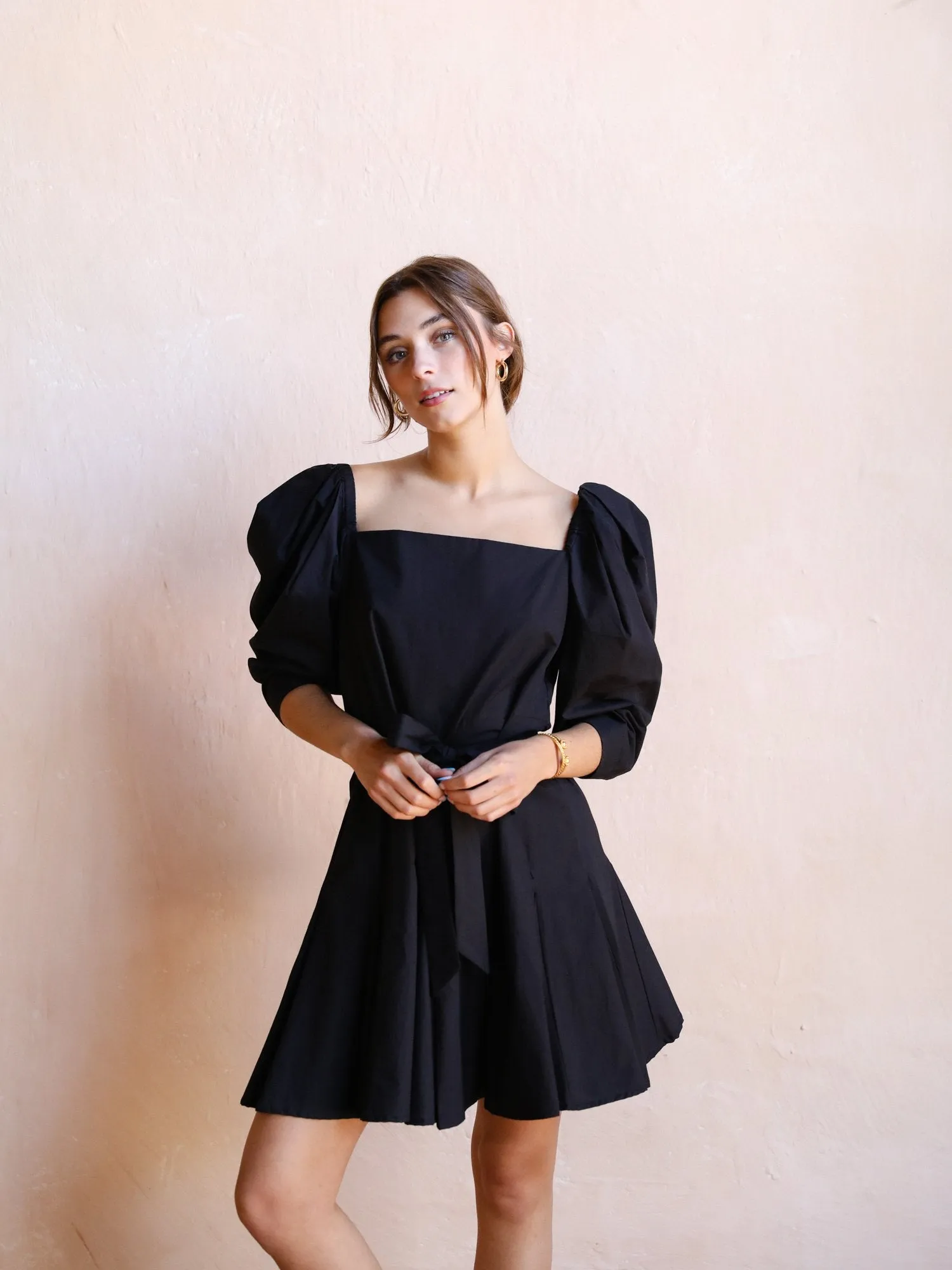 Light Wrap wrap waist Anais Dress in Black