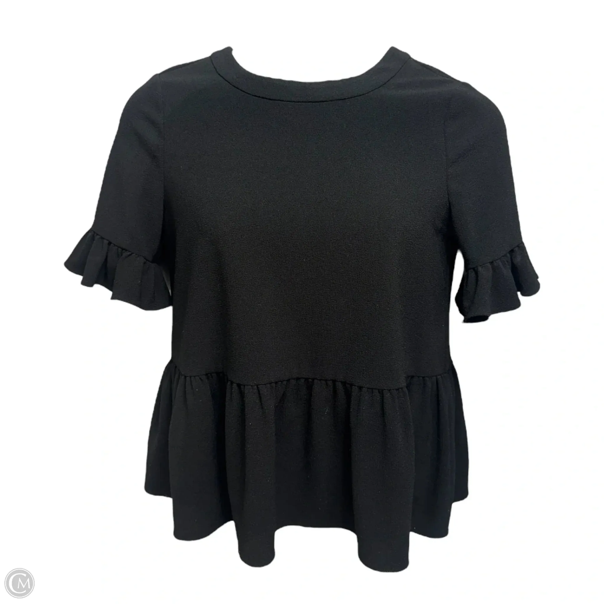 Matte Look Linda Peplum Top Designer By Kate Spade In Black, Size: M