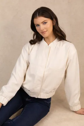 Annie Cream Bomber Jacket Designer Inspired Glow In Dark Accents