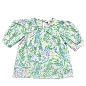 Top Short Sleeve Designer By Lilly Pulitzer In Green & White, Size: Xs MultipurposeUse Low Profile Collar