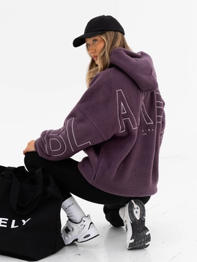 Flexible Layers Borg Isabel Oversized Hoodie - Plum